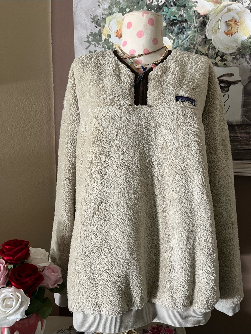 Patagonia Women's Plush Sherpa Jacket in Cream